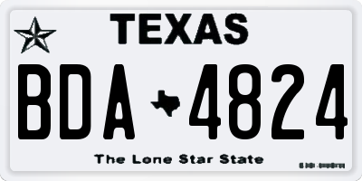TX license plate BDA4824