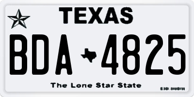 TX license plate BDA4825