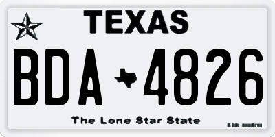 TX license plate BDA4826
