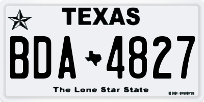 TX license plate BDA4827