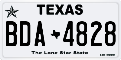 TX license plate BDA4828
