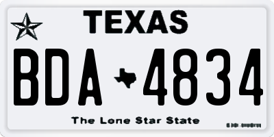 TX license plate BDA4834