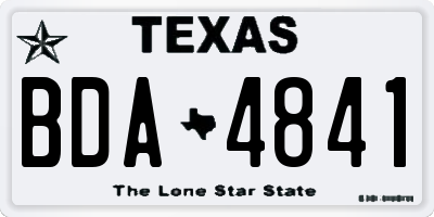 TX license plate BDA4841
