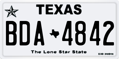 TX license plate BDA4842