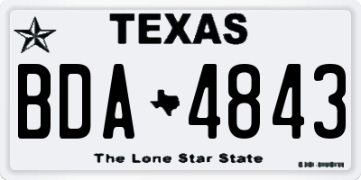 TX license plate BDA4843