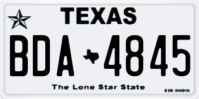 TX license plate BDA4845