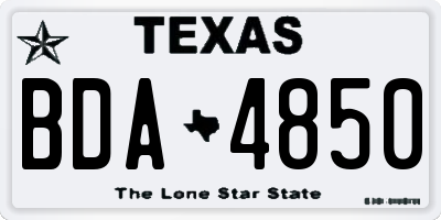 TX license plate BDA4850