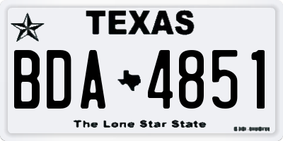 TX license plate BDA4851