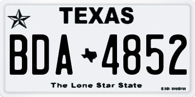 TX license plate BDA4852