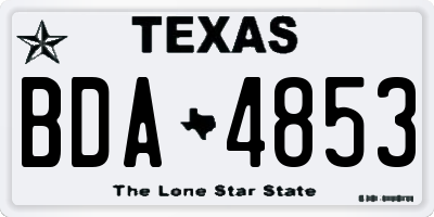 TX license plate BDA4853
