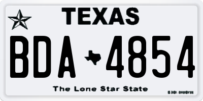 TX license plate BDA4854