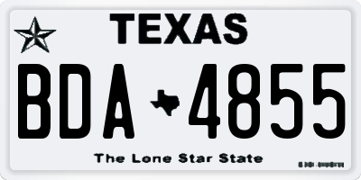 TX license plate BDA4855