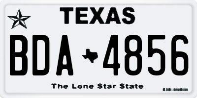 TX license plate BDA4856
