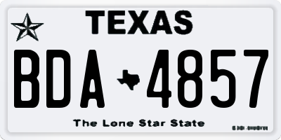 TX license plate BDA4857