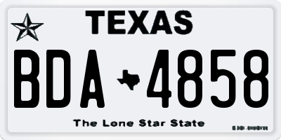 TX license plate BDA4858