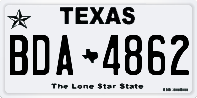 TX license plate BDA4862