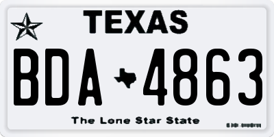 TX license plate BDA4863