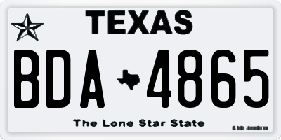 TX license plate BDA4865