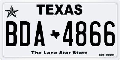 TX license plate BDA4866