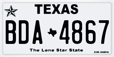 TX license plate BDA4867