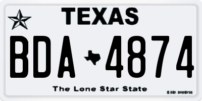 TX license plate BDA4874