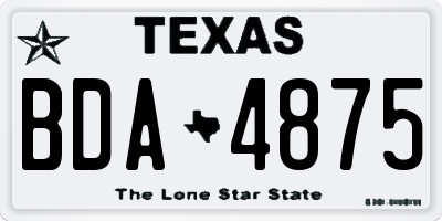 TX license plate BDA4875