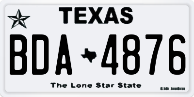 TX license plate BDA4876