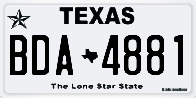 TX license plate BDA4881