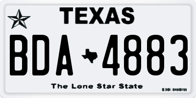 TX license plate BDA4883