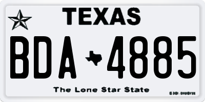 TX license plate BDA4885