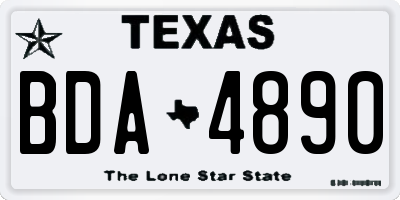 TX license plate BDA4890