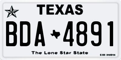 TX license plate BDA4891