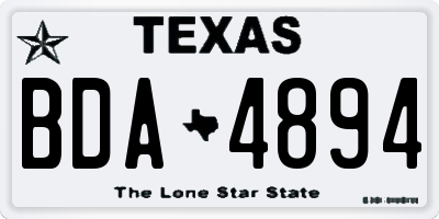 TX license plate BDA4894