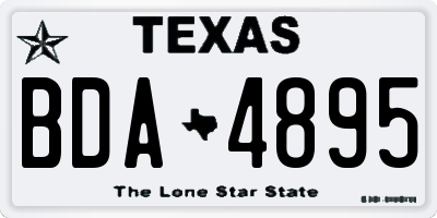 TX license plate BDA4895