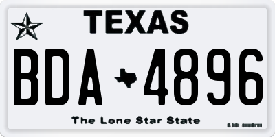 TX license plate BDA4896