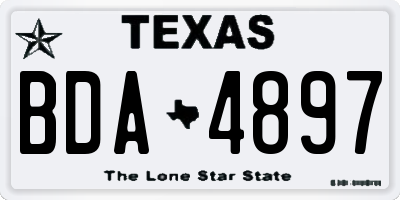 TX license plate BDA4897