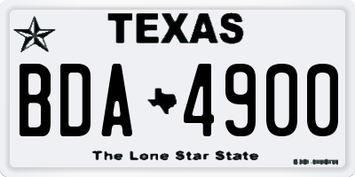 TX license plate BDA4900