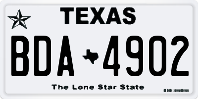 TX license plate BDA4902