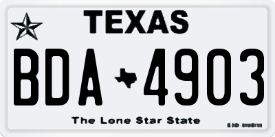 TX license plate BDA4903