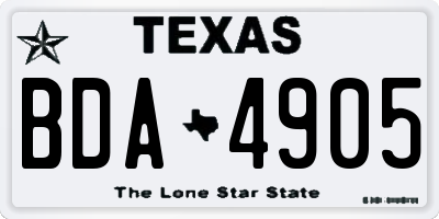 TX license plate BDA4905