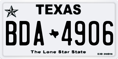 TX license plate BDA4906