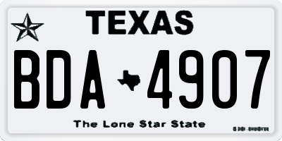 TX license plate BDA4907