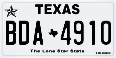 TX license plate BDA4910