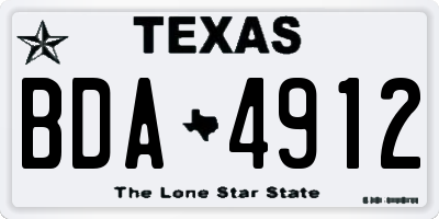 TX license plate BDA4912