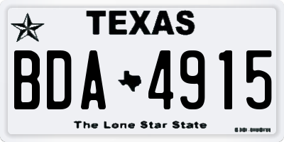 TX license plate BDA4915