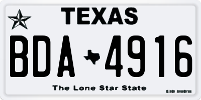 TX license plate BDA4916