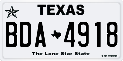 TX license plate BDA4918