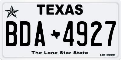 TX license plate BDA4927