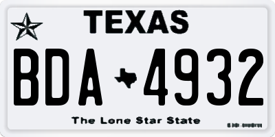 TX license plate BDA4932