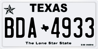 TX license plate BDA4933
